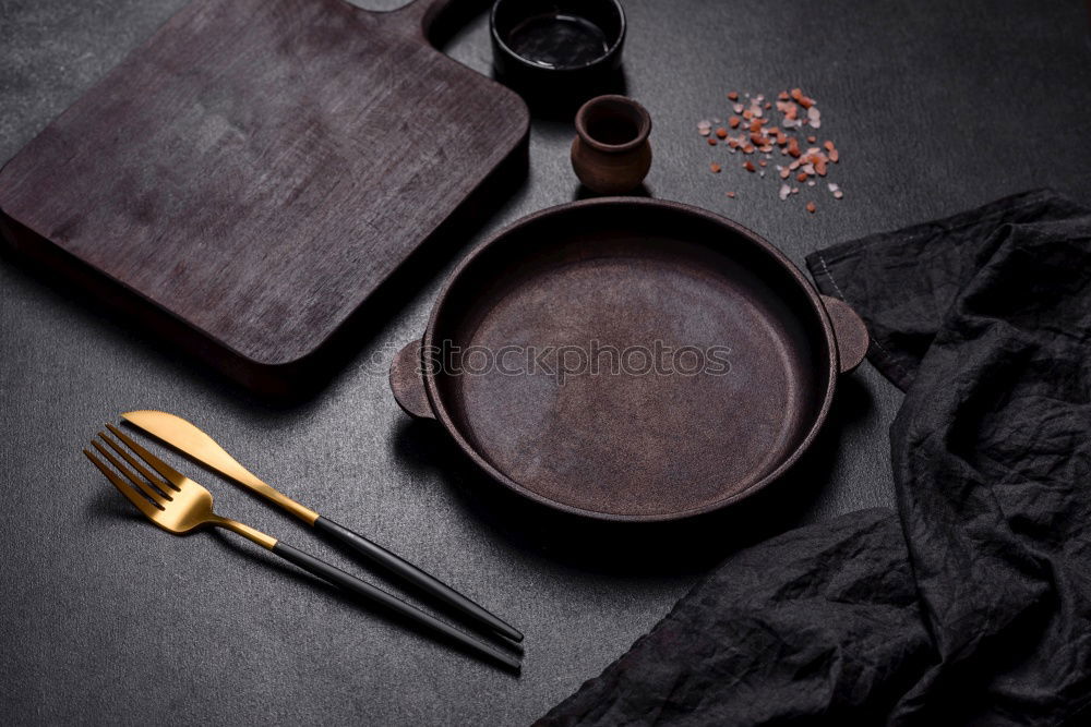 Similar – menu place setting with empty card and golden spoon