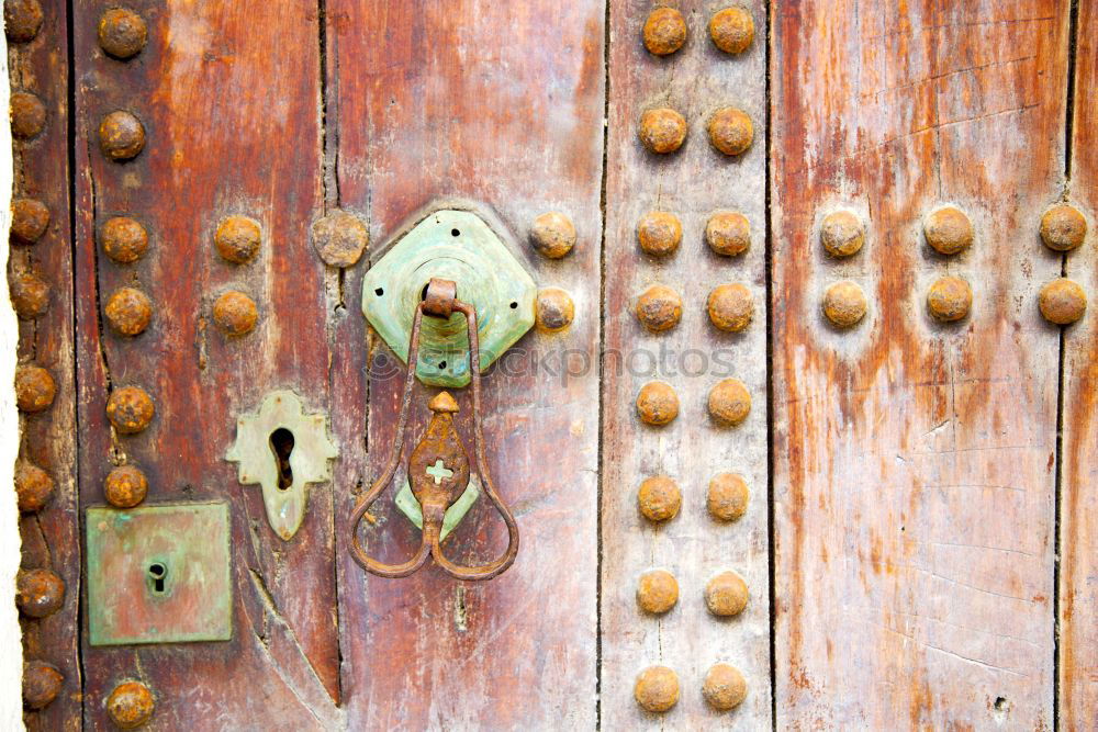 Similar – Antique Wooden Door with metal decoration. Texture background