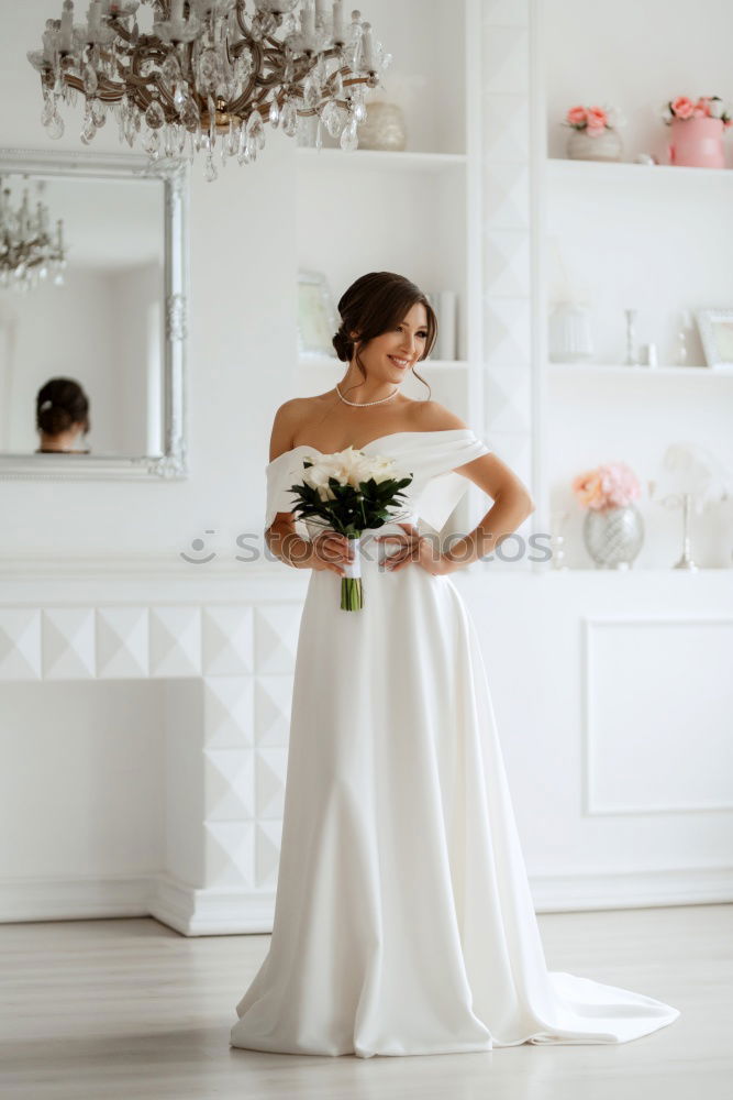 Similar – Back view of bride with bouquet