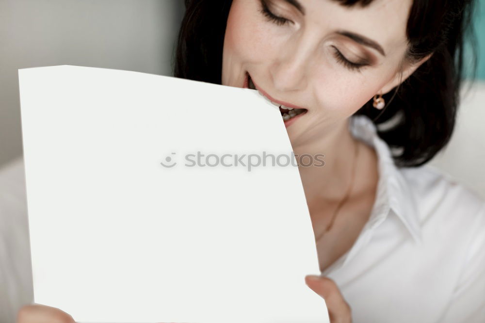 Similar – Image, Stock Photo Side view on woman working on tablet near window in sunlight