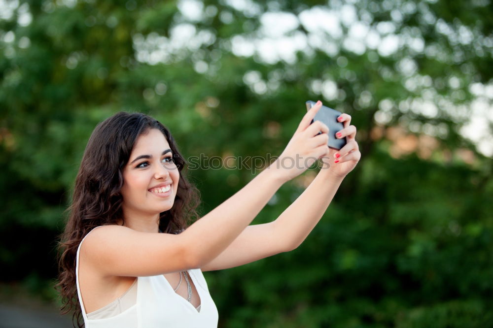 Similar – Image, Stock Photo Girl holding anonymous hand and smiling