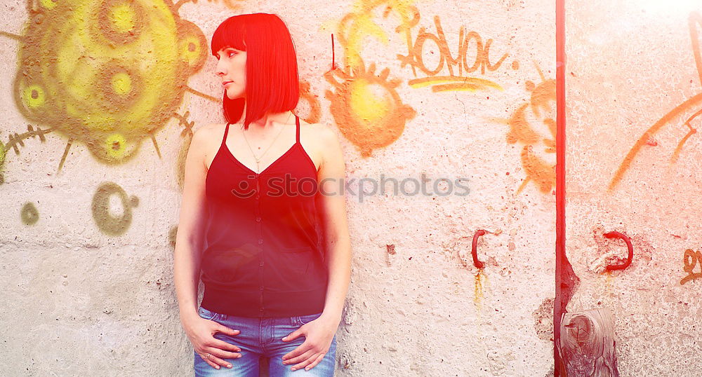 Similar – Image, Stock Photo red Young woman