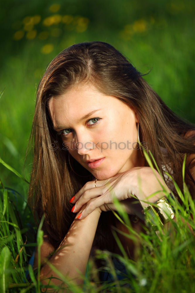 Similar – Image, Stock Photo A pretty girl in the countryside