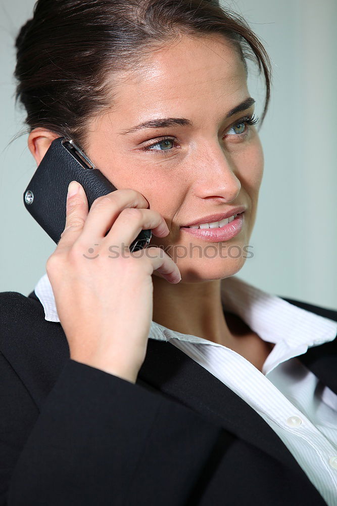 Similar – Image, Stock Photo Smiling Businesswoman Listening on Mobile Phone