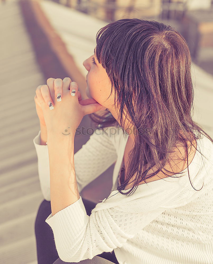 Similar – Image, Stock Photo Attractive woman on stairs