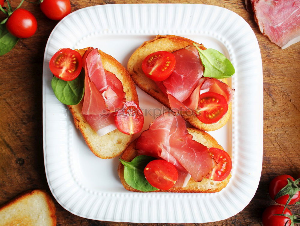 Similar – Image, Stock Photo Crispbread with ham Food