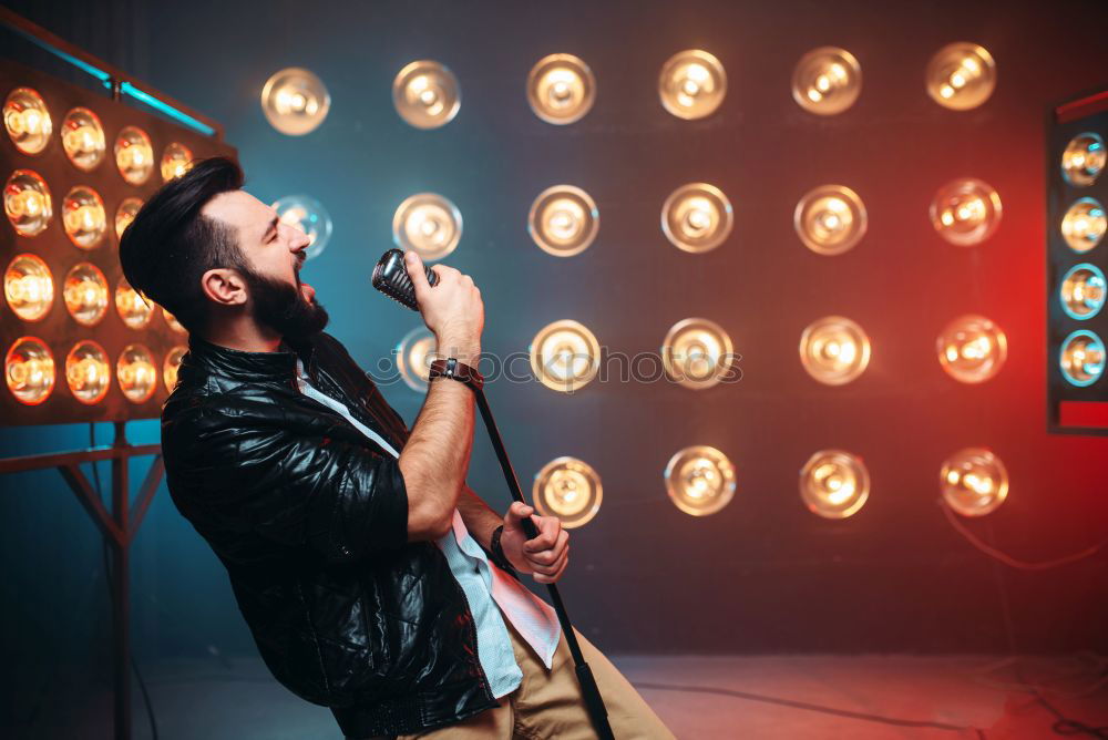 Similar – Image, Stock Photo Man with headphones playing on drums