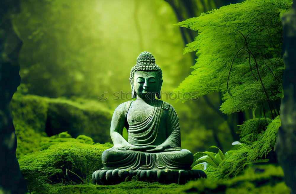 Similar – Buddha meditating on fence post