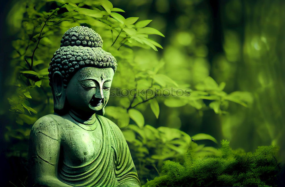 Similar – Buddha meditating on fence post