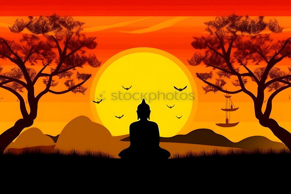 Similar – Image, Stock Photo Silhouettes of Burmese Pagodas during sunset, Bagan, Myanmar