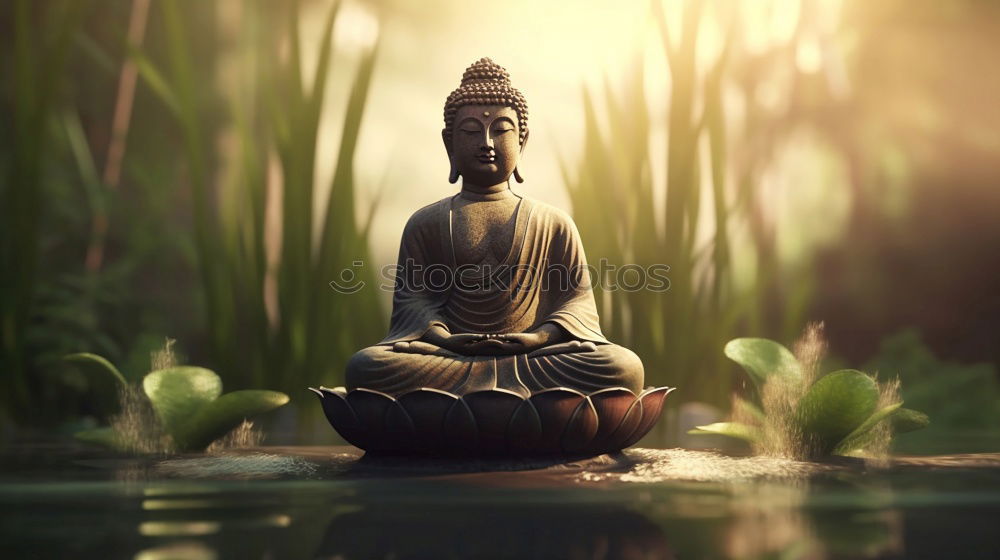 Similar – Buddha meditating on fence post