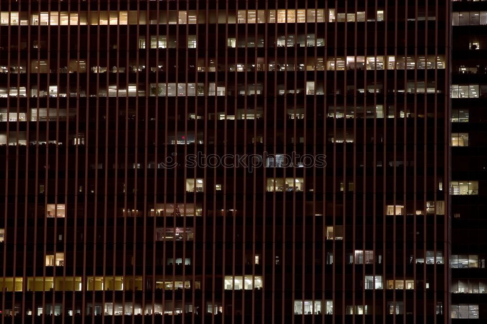 Image, Stock Photo Facade of highrise apartment block with balconies. Electric lights in some windows. Housing in Bangkok, Thailand