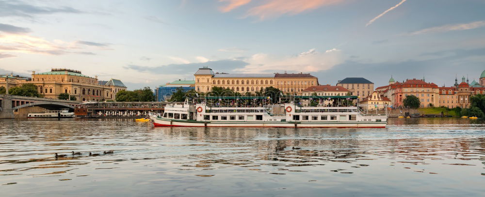 Similar – Prague cityscape with Vltava and Charles Bridge