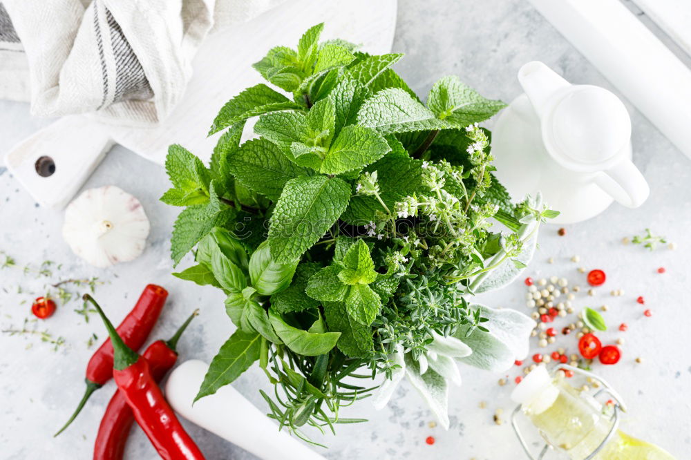 Similar – Image, Stock Photo Pickled cucumbers made with home garden vegetables and herbs