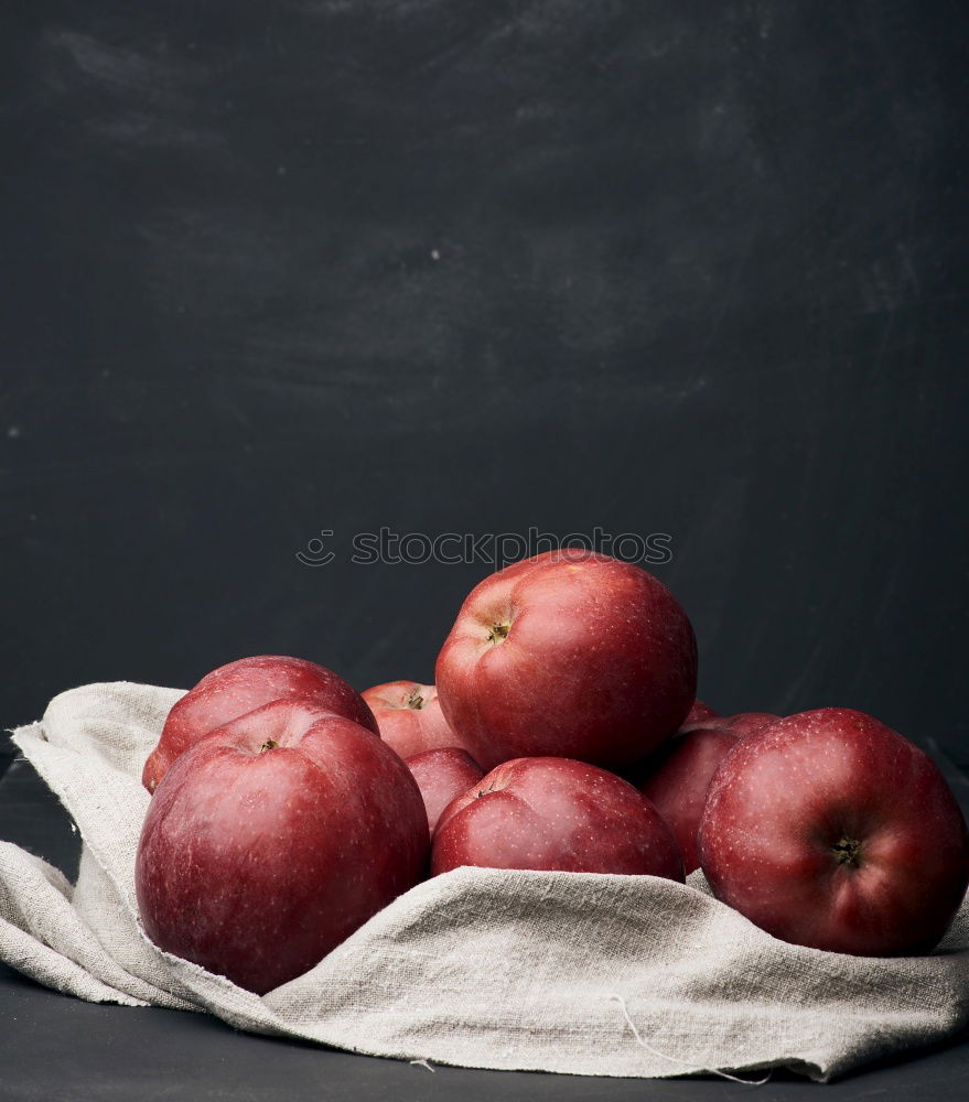 Similar – ripe red peaches in a wooden bowl on a table