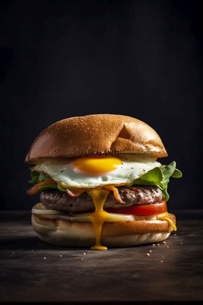 Similar – Image, Stock Photo burger with tomato sugo, rucola, goat cheese