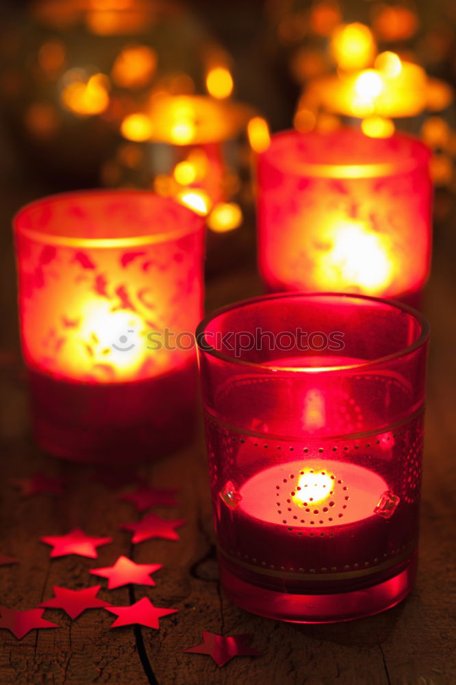 Similar – Image, Stock Photo Candle with Christmas decoration