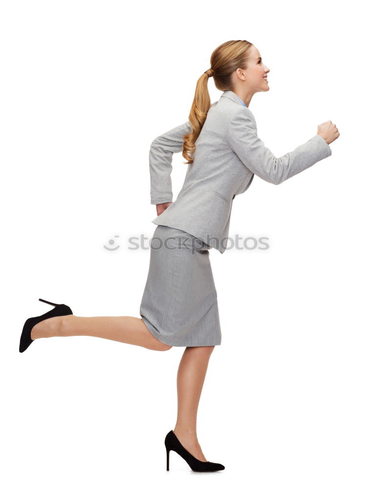 Similar – Image, Stock Photo Woman balancing on ladder