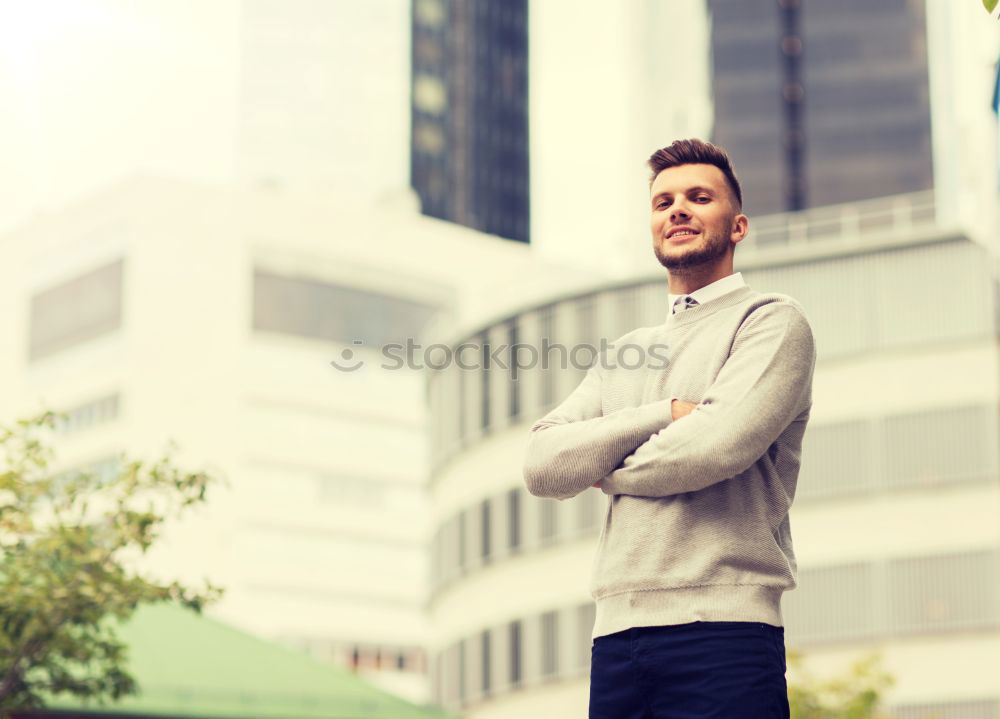 Similar – Image, Stock Photo Young man with mobile phone and fixed gear bicycle.