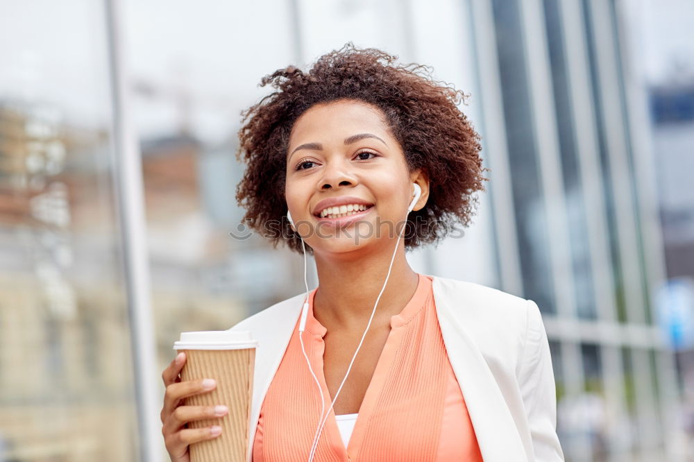 Similar – Woman posing sitting in outside cafe