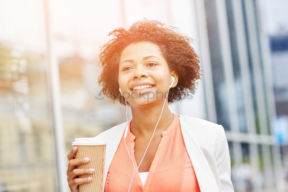 Similar – Woman posing sitting in outside cafe