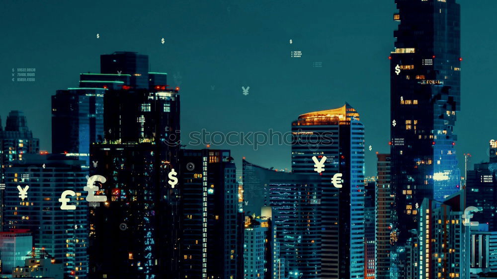 Similar – Image, Stock Photo Modern city with skyscrapers at night