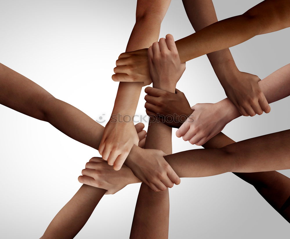 Similar – Image, Stock Photo Multiracial young people putting their hands together