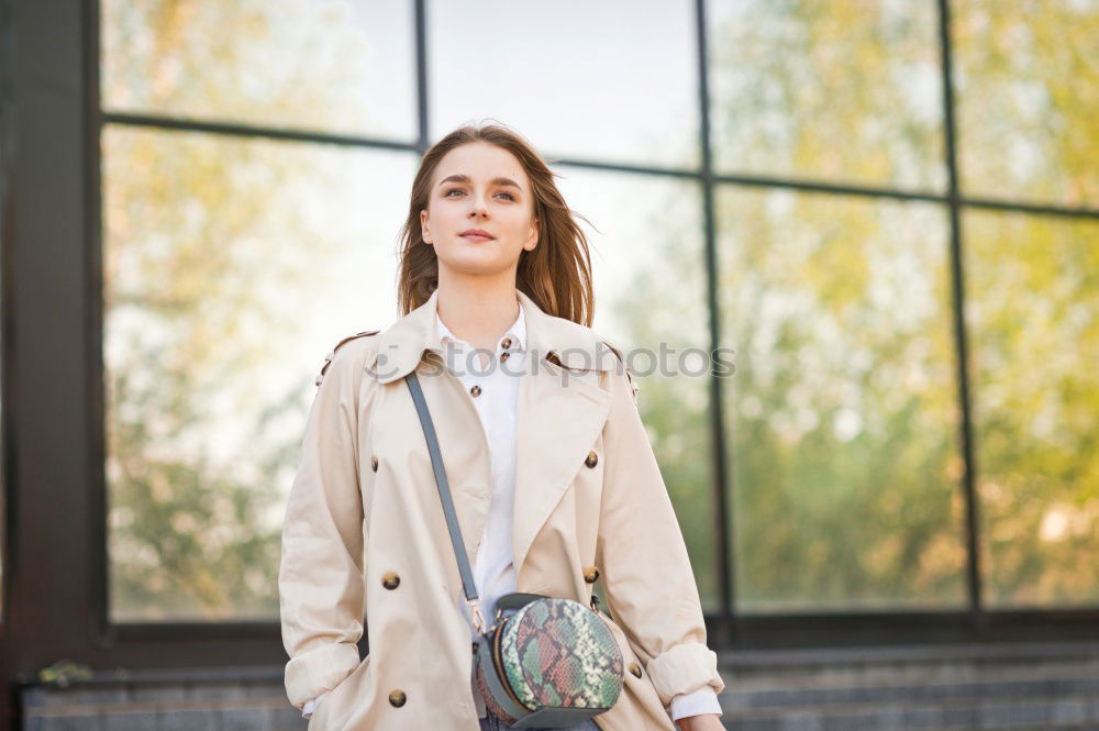 Similar – Foto Bild Mädchen im Herbstmantel