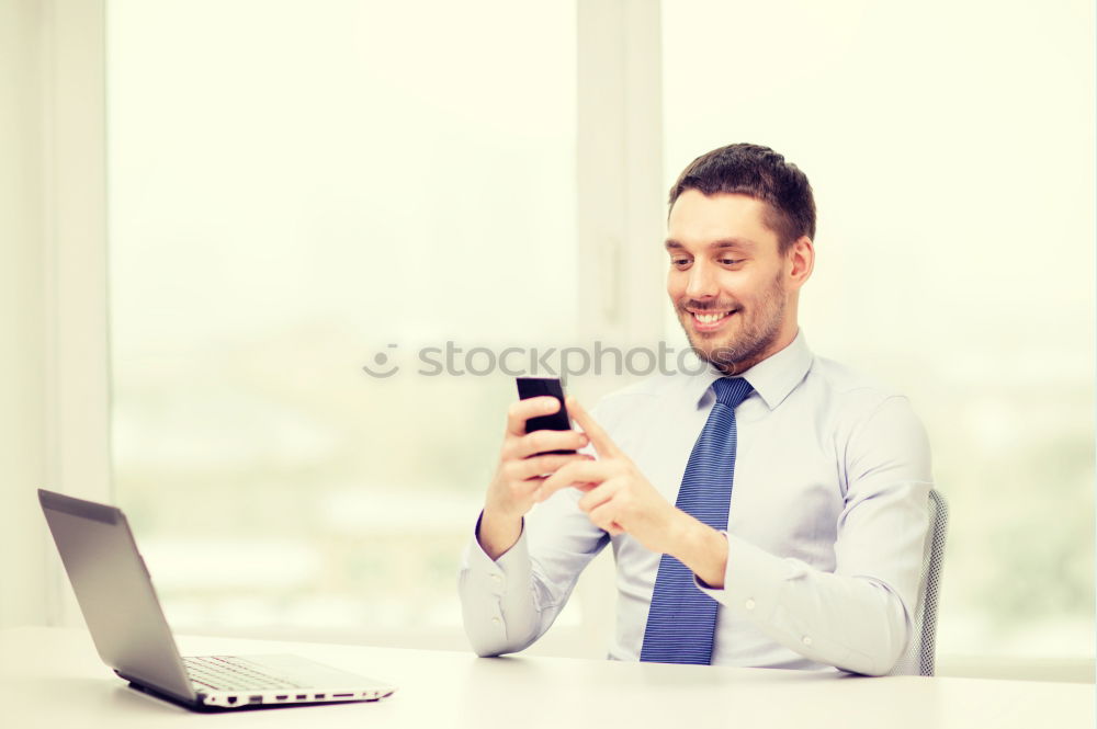 Similar – Image, Stock Photo Business man with mobile phone in his hand