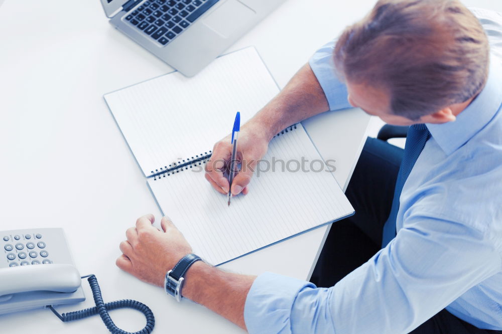 Similar – Image, Stock Photo Young architect working at home drawing plans