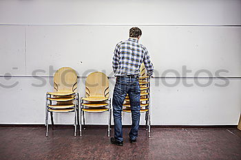 test sitting, chairs with man