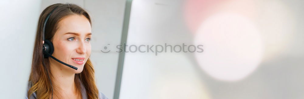 Similar – Image, Stock Photo Blonde woman at commputer in workplace smiling