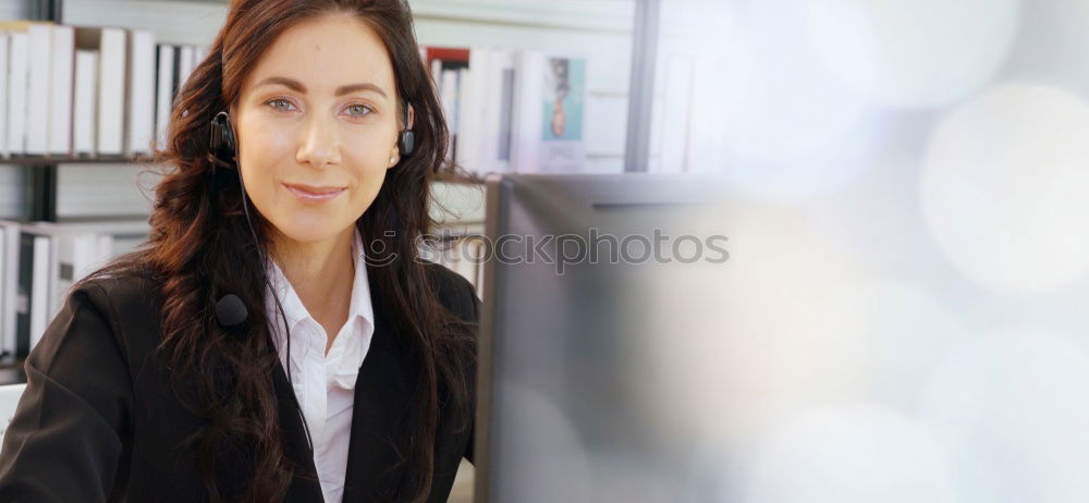 Similar – Image, Stock Photo Brunette woman using tablet