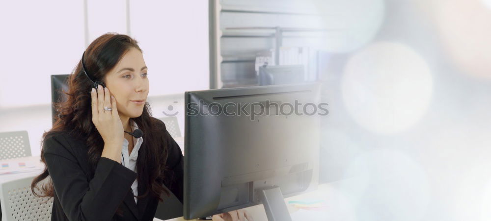 Similar – Image, Stock Photo Brunette woman using tablet