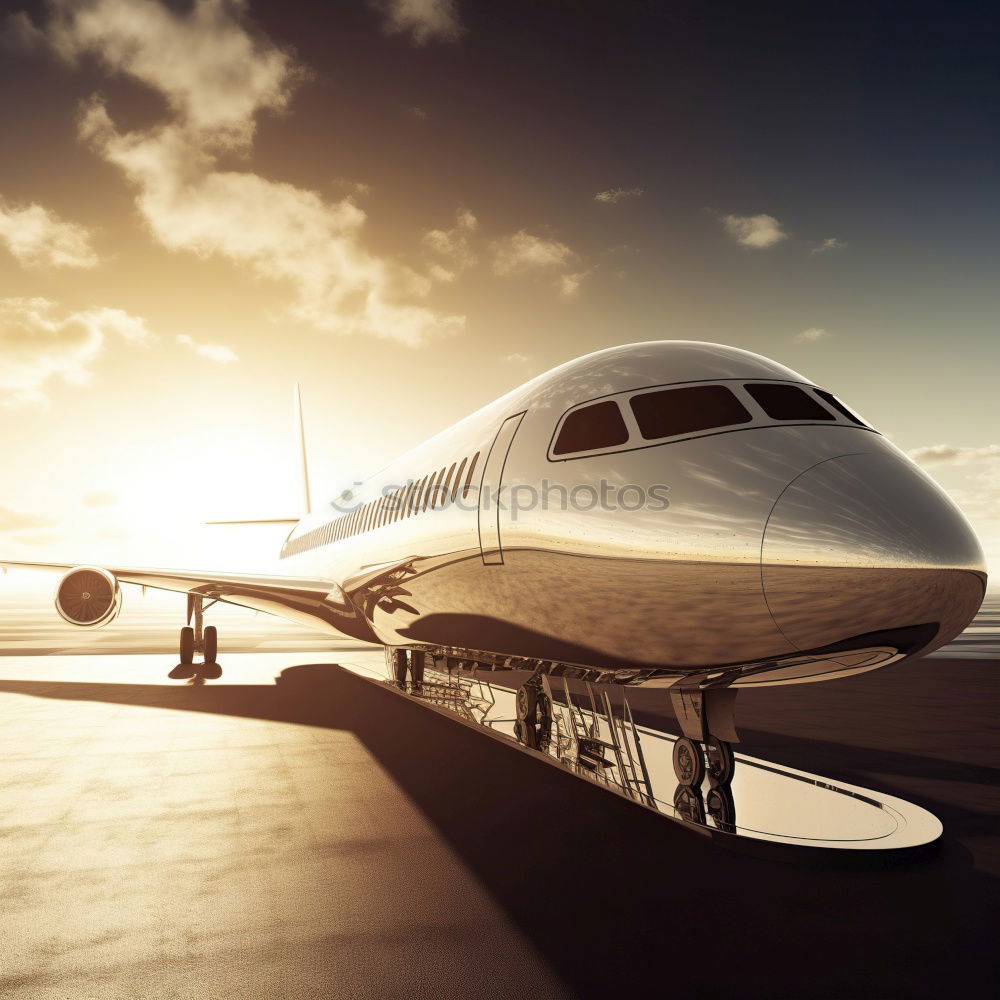 Similar – Image, Stock Photo Private luxury jet at the airport terminal