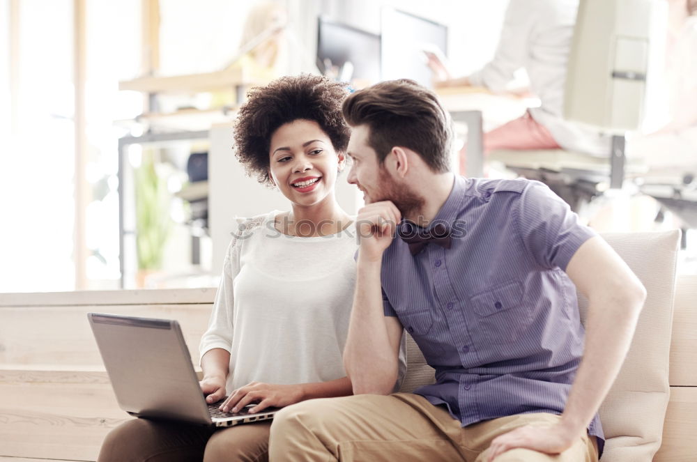 Similar – Image, Stock Photo Mother and son browsing together on laptop