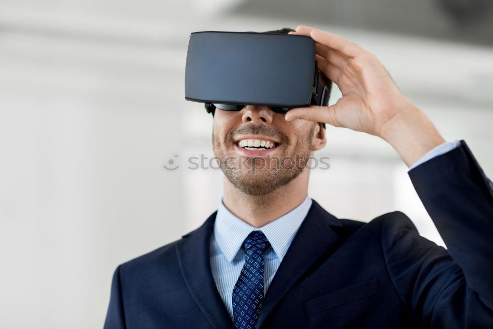 Image, Stock Photo Woman with VR glasses