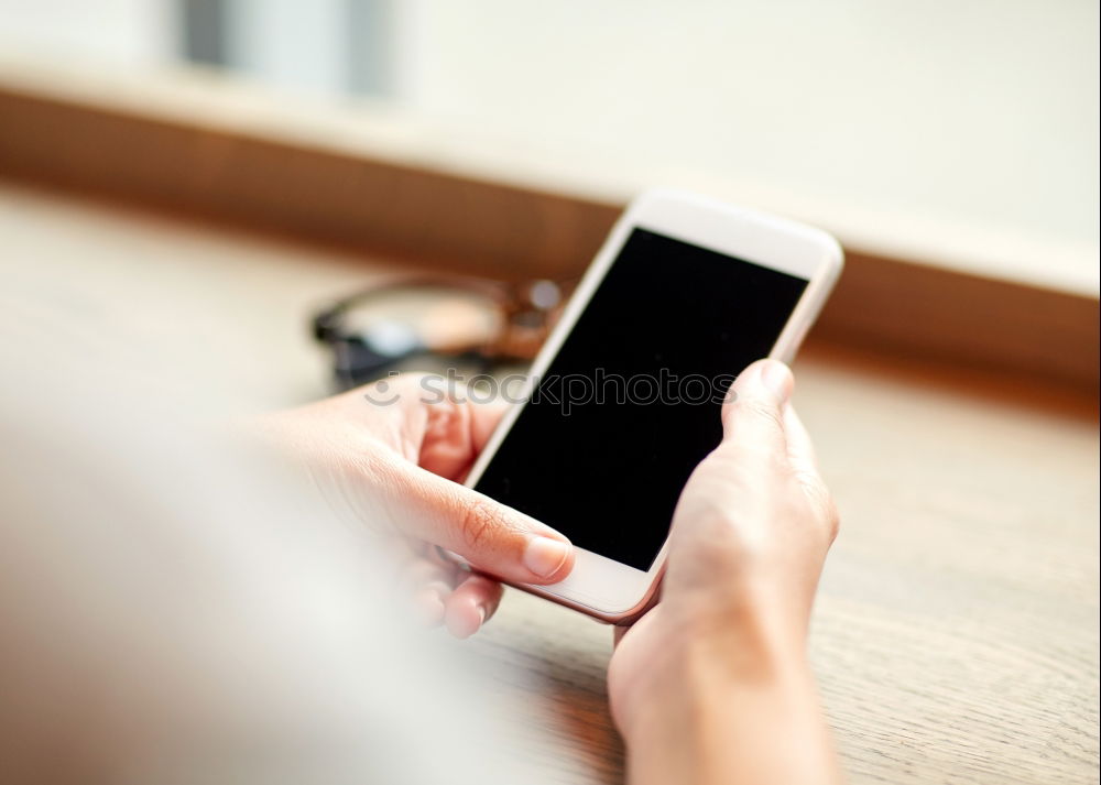 Similar – Image, Stock Photo keyboard and phone with black screen on wooden desk.