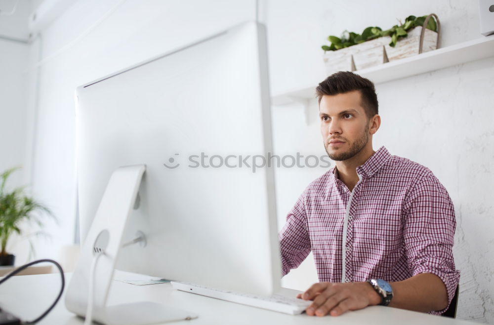 Similar – Bearded man in sunglasses looking at the window