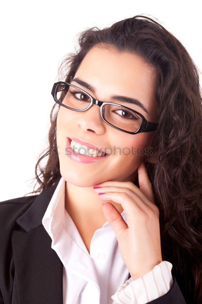 Similar – Foto Bild Businessporträt junge Frau mit lockigem Haar und Brille