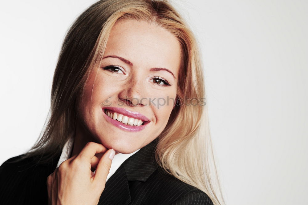 Similar – Image, Stock Photo Blond mature smiling woman on street