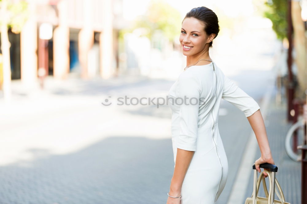 Similar – Image, Stock Photo Black woman, afro hairstyle, with shopping bags in the street