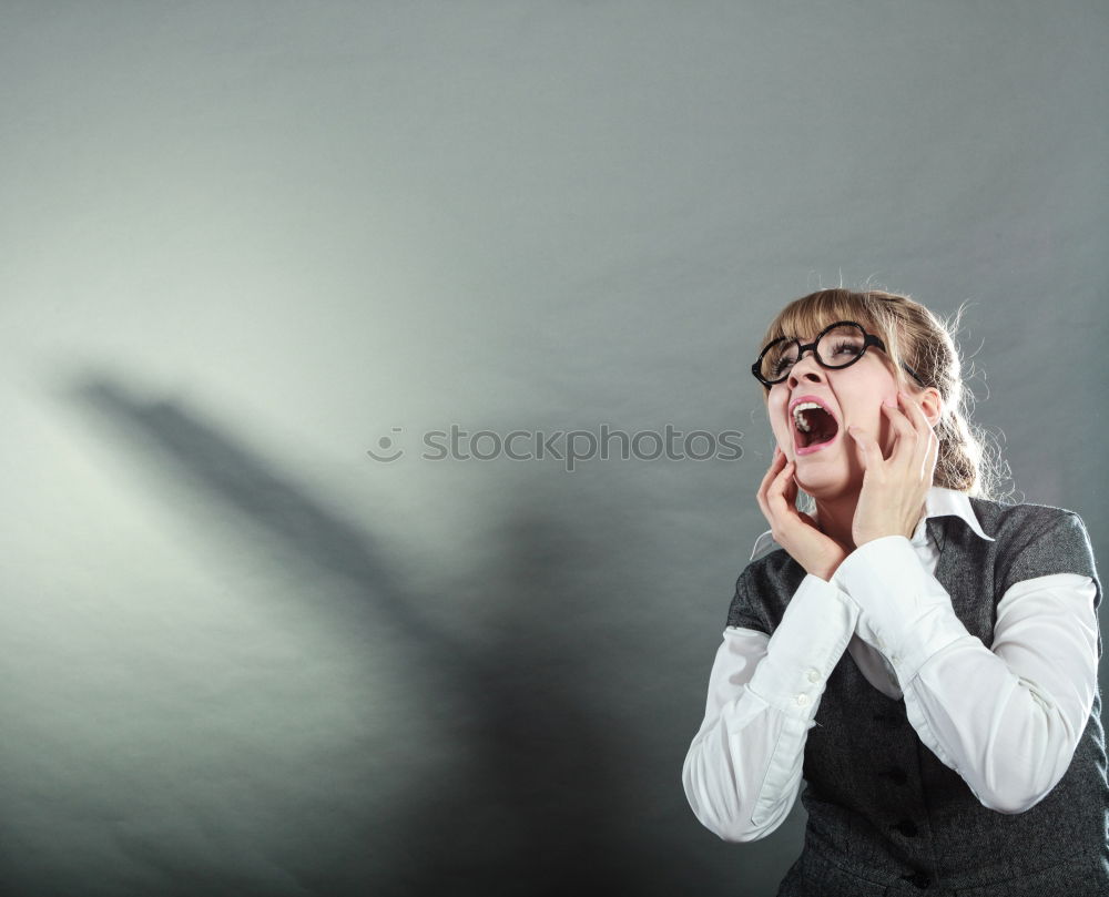 Similar – Image, Stock Photo Close-up portrait of young funny woman