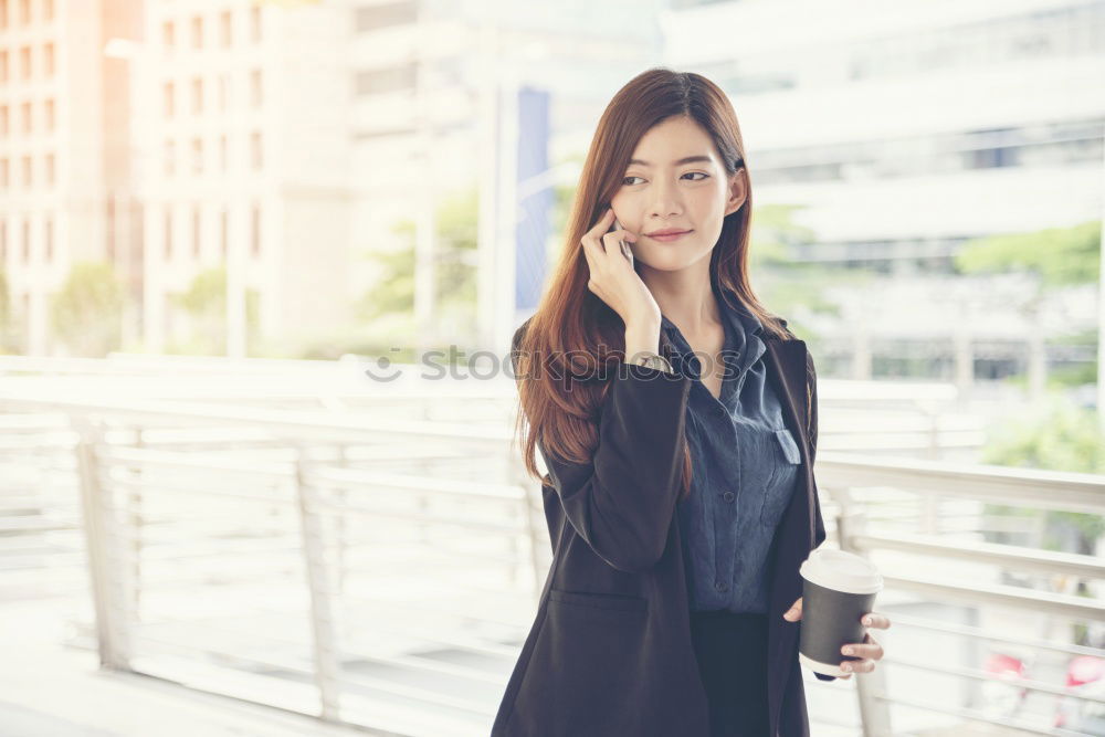 Similar – Image, Stock Photo Woman talking phone at shop