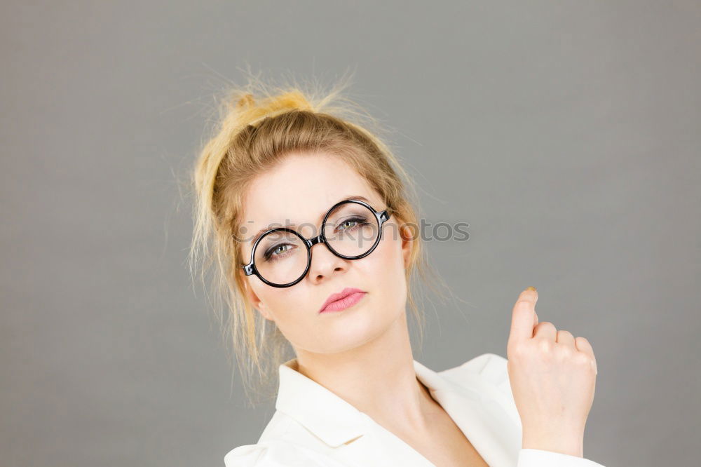 Similar – blonde Frau mit Brille