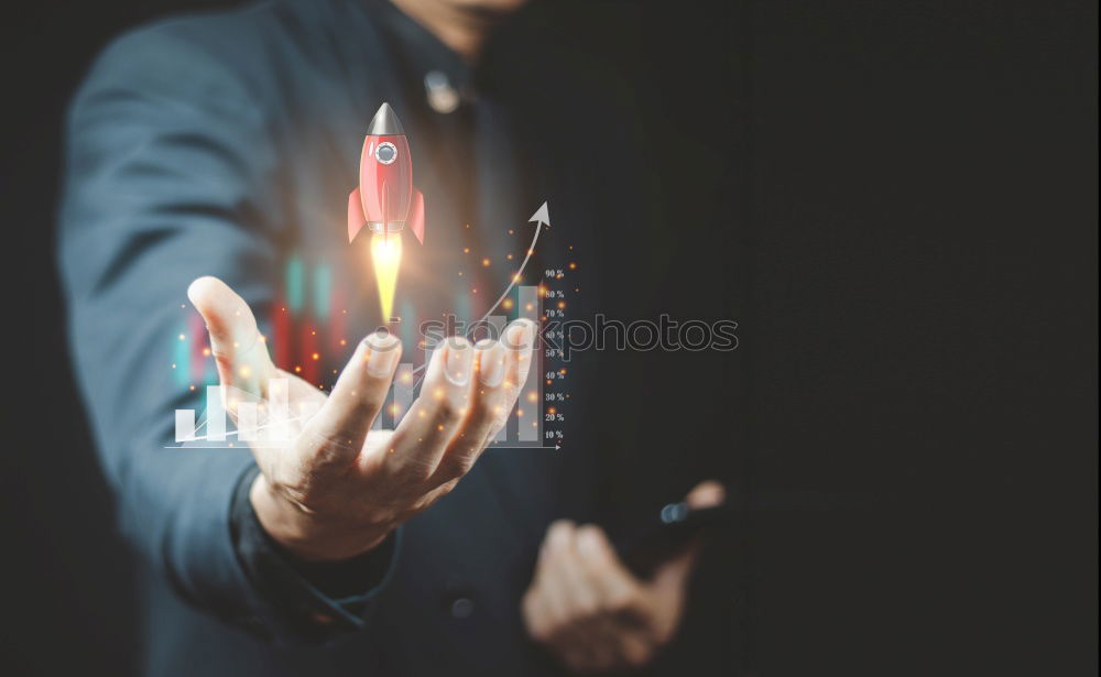 Similar – Image, Stock Photo Woman clapping hands and dancing on scene