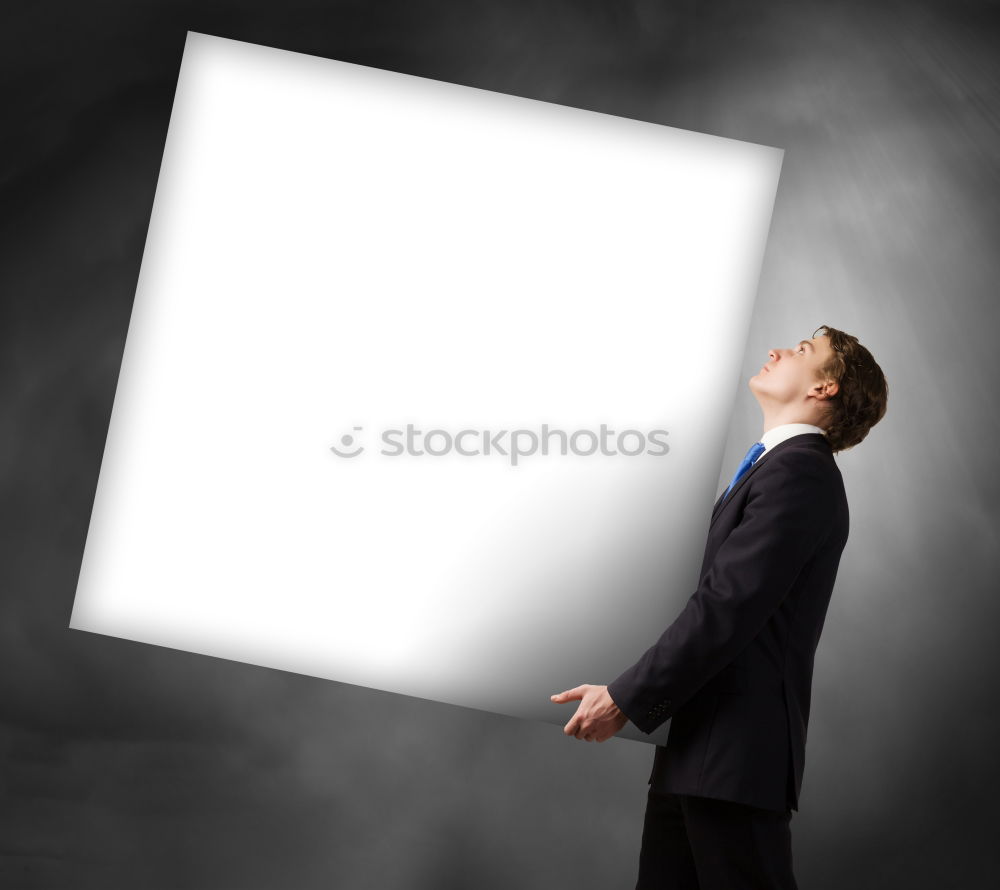 Similar – Image, Stock Photo businessman standing with VR headset on concrete floor and holding red balloon in hand in front of lot other colorful balloons