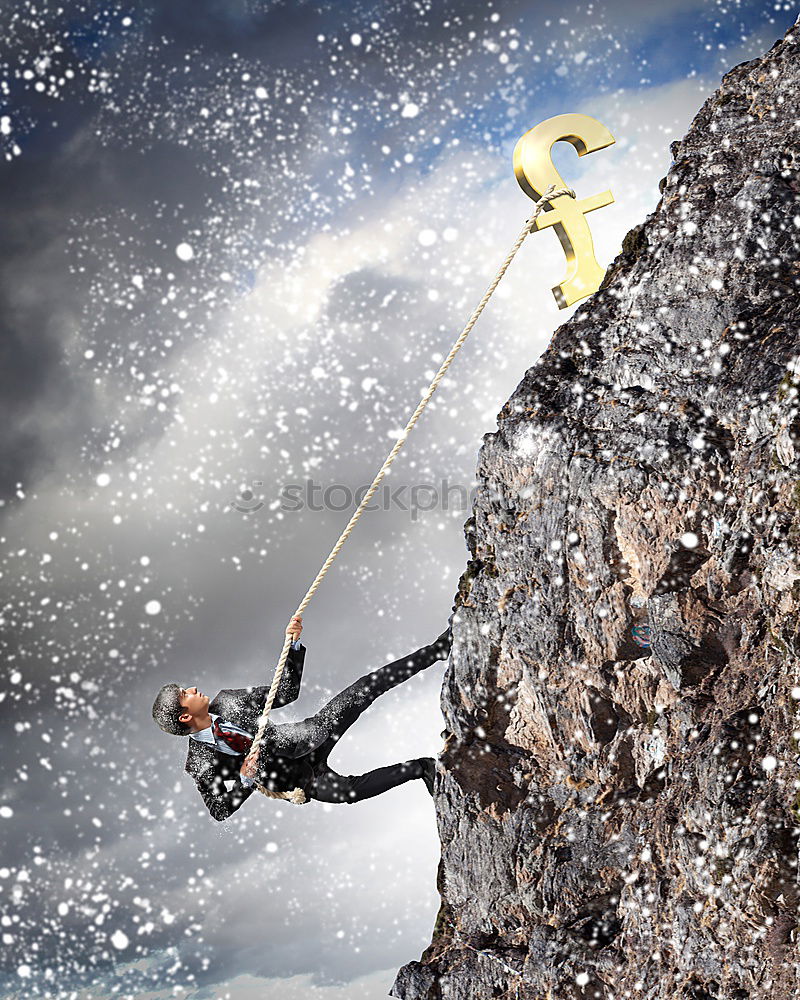 Similar – Image, Stock Photo Climber on the summit.