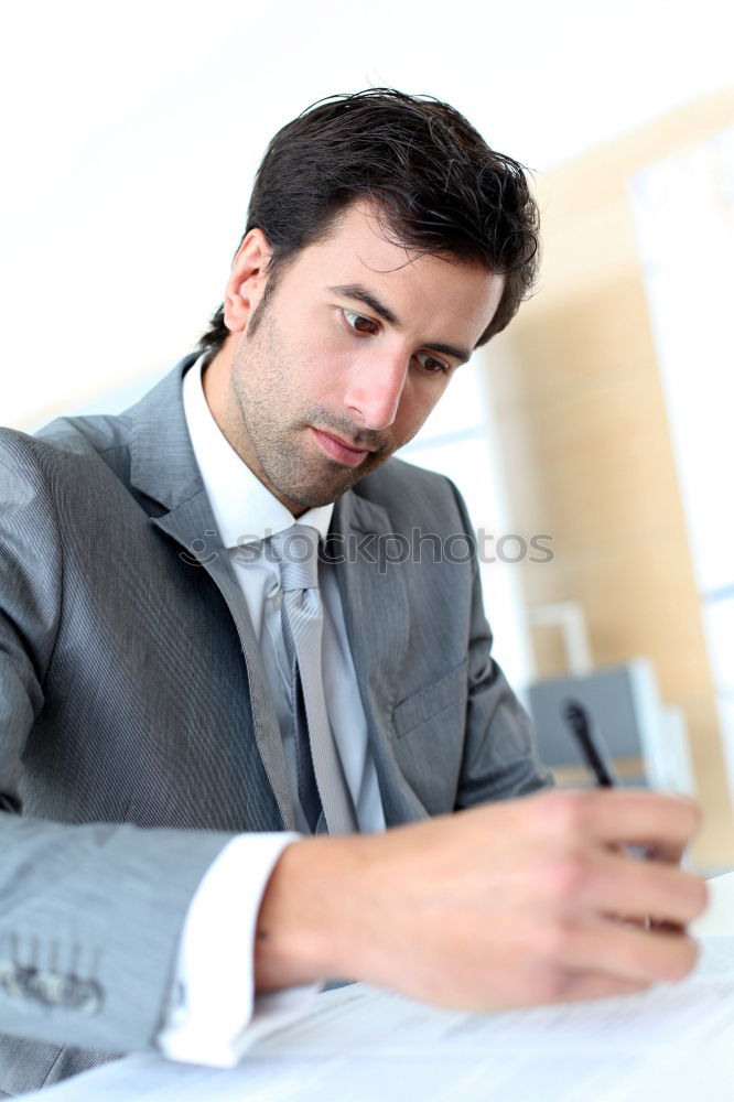 Similar – Image, Stock Photo Elegant Young Businessman in the Street Using a Mobile Phone