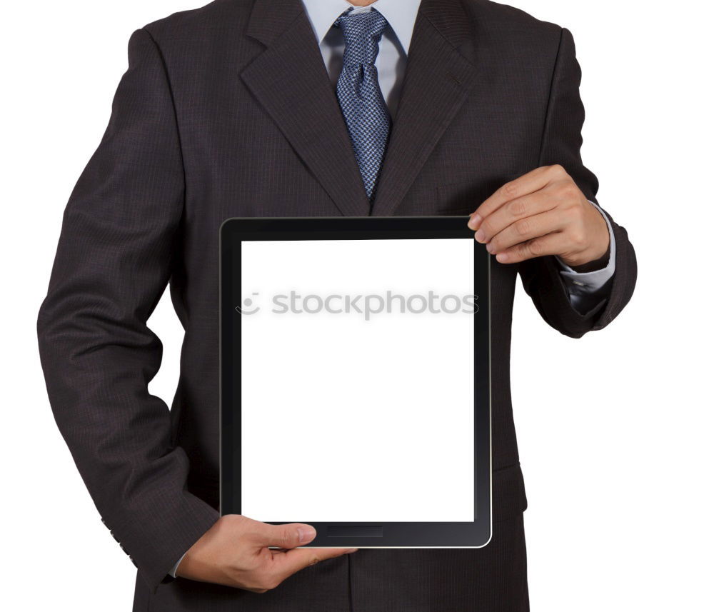 Similar – Image, Stock Photo chef in red uniform holding a blank notebook
